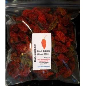 Bhut Jolokia (Ghost Chile) oven dried pods 8 oz  Grocery 