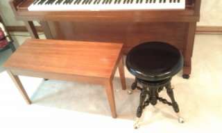 Antique Piano / Organ Stool, Claw Feet / Glass Ball  