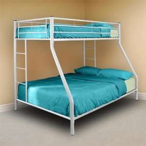  Sunrise Metal Twin/Double Bunk Bed   White: Home & Kitchen