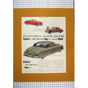  1949 Advert Kaiser Motor Lowest Price Big Car Colour