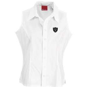    Oakland Raiders Womens Sleeveless Poplin Shirt