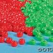 100 Christmas Plastic Pony Beads Red Green Holiday Kids  
