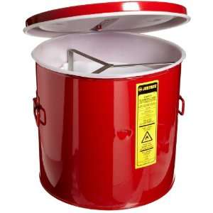 Justrite 27716 Steel Wash Tank with Basket, 6 Gallons Capacity, Red 