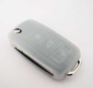 VW Folding REMOTE KEY CASE FOB SHELL Silicone Protective Cover Hold 