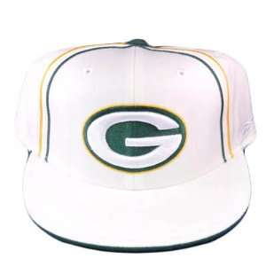  GREEN BAY PACKERS FLAT BILL WHITE HAT CAP FITTED SIZE 7 