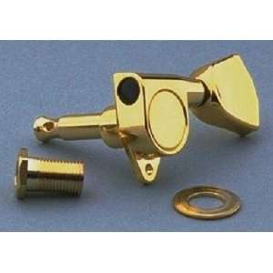  Sealed Tuning Keys Screw in Bushing Metal Keystone Gold 