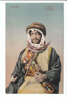 Bedouin Man Male Dress Sword Jerusalem Israel Postcard  