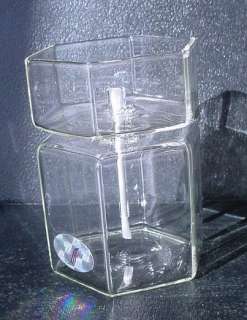Crystal 4 1/2 Inch Hexagonal Votive Firelight Glass Oil Lamp  