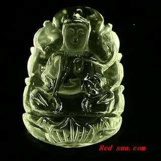 L13367 Carved Rock Crystal Kwan yin pendant bead  