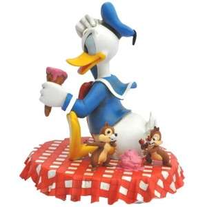 DISNEY Park Donald Duck Chip n Dale Ice Cream Picnic Big Figure Statue 