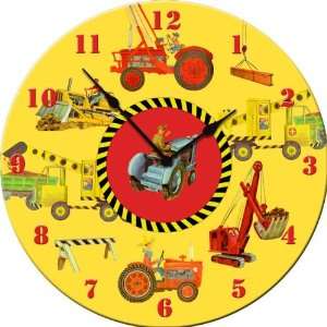   Dolce Mia Construction Trucks Nursery Wall Clock   Sew Vintage: Baby