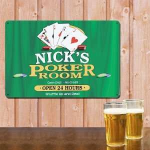  Personalized Poker Room Metal Wall Sign: Everything Else