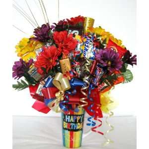Happy Birthday Mug Candy Bouquet:  Grocery & Gourmet Food