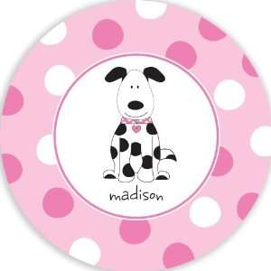  Personalized Plate Puppy Pink