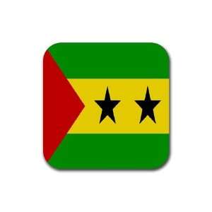  Sao Tome and Principe Flag Square Coasters (Set of 4 