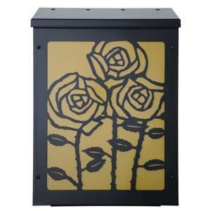   Rose Vertical Wall Mount Mailbox in Black and Gold: Home Improvement
