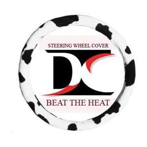  Black and white cow steering wheel cover: Automotive