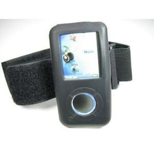 Black Silicone Skin Case Cover + Sport Exercise Armband + Ultra Clear 