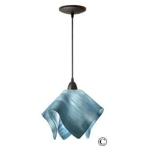   Black Hardware (Blue Sky Teal colored glass) Size Large with Flame