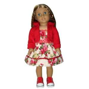  Red Sneakers, Yellow Rose Dress, and Red Hoodie. Doll 