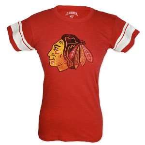  Chicago Blackhawks Ladies Game Time T Shirt: Sports 
