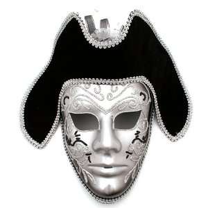    Deluxe Venetian Black and Silver Full Mask 
