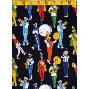  Quilting Fabric Novelty Marching Band Arts, Crafts 