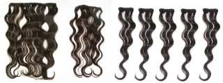 Clip in 100% HUMAN HAIR EXTENSION CLIP ON BODY WAVE 18  