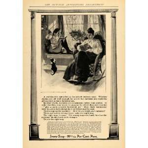  1906 Ad Ivory Soap Women Children Cat Washing Curtains 