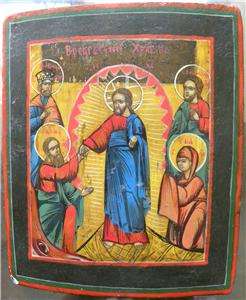 19c RUSSIAN ORTHODOX ICON THE RESURRECTION OF JESUS  