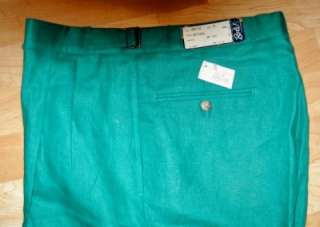 BERLE Green Linen Pleated Front Casual Shorts 34   NWT  