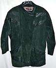 bermans dark green leather womans coat thinsulate linin expedited 