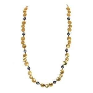  Flat Beads and Eye Motif Beads Necklace Jewelry