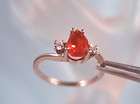 MEXICAN FIRE OPAL   14K White Gold Orange Sterling Ring 0.61ct. with 