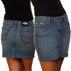   Denver Broncos Ladies Premium Blitz Jean Skirt (2): Sports & Outdoors