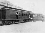 early 1900s photo U.S. Mail, railroad car & mail t  