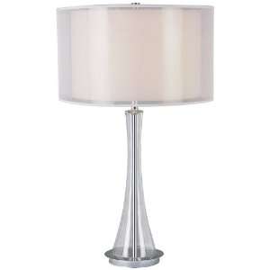 Blown Glass Chrome Double Shade Table Lamp