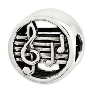    Sterling Silver Reflections Music Notes & Staff Bead: Jewelry
