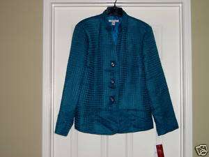 JM Collection Teal Green Blazer, Size 12, NWT  