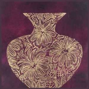 Susan Gillette   Eggplant Vase gold foil stamped:  Home 