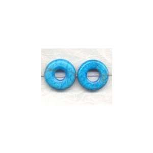 20mm Turquoise Howlite Side Drilled Donut 