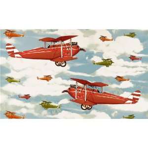   The World Airplane Multi Fabric By The Yard Arts, Crafts & Sewing