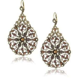   Maple Syrup Crystal Bohemian Style Goldtone Earrings: Jewelry