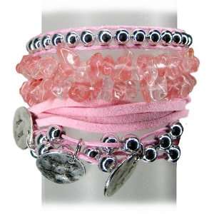  Pink Chic BoHo Multi Strand Bracelet: Jewelry
