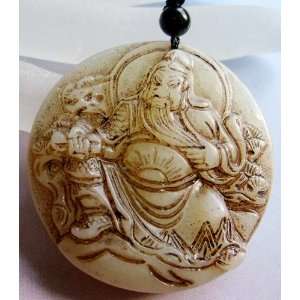  Old Jade Han Dynasty GUAN GONG God Amulet Pendant 