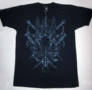 Ferrar Gothic Graphic Emo Tee Shirt Blue Large  