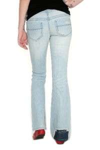 Light Blue Denim Patch Hot Kiss Flare Jeans Size 9 NEW  