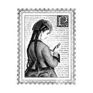  Magenta Cling Stamps   Young Girl Reading Arts, Crafts & Sewing
