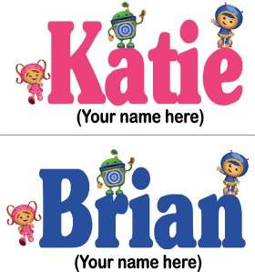 Team Umizoomi Personalized Name Iron on Transfer  