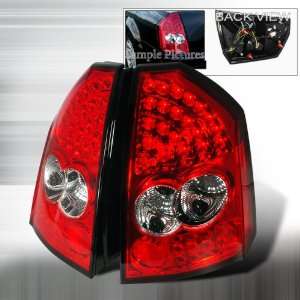  04 05 06 Chrysler 300C LED Tail Lights   Clear Red (Pair 